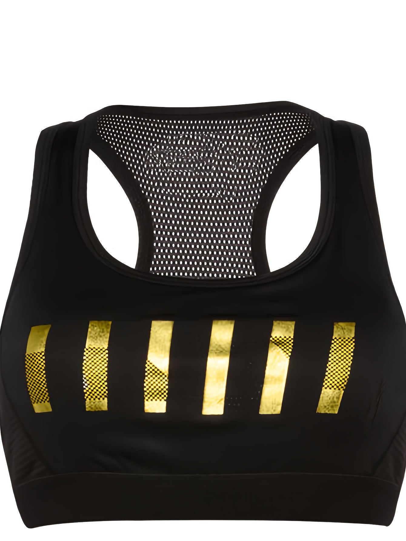Mesh Stitching Sports Yoga Bra Racerback Running Workout Fitness Bra