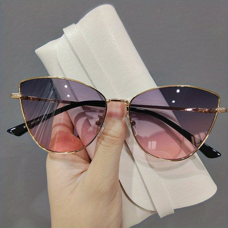 Y2K Cat Eye Sunglasses Metal Anti Glare UV400