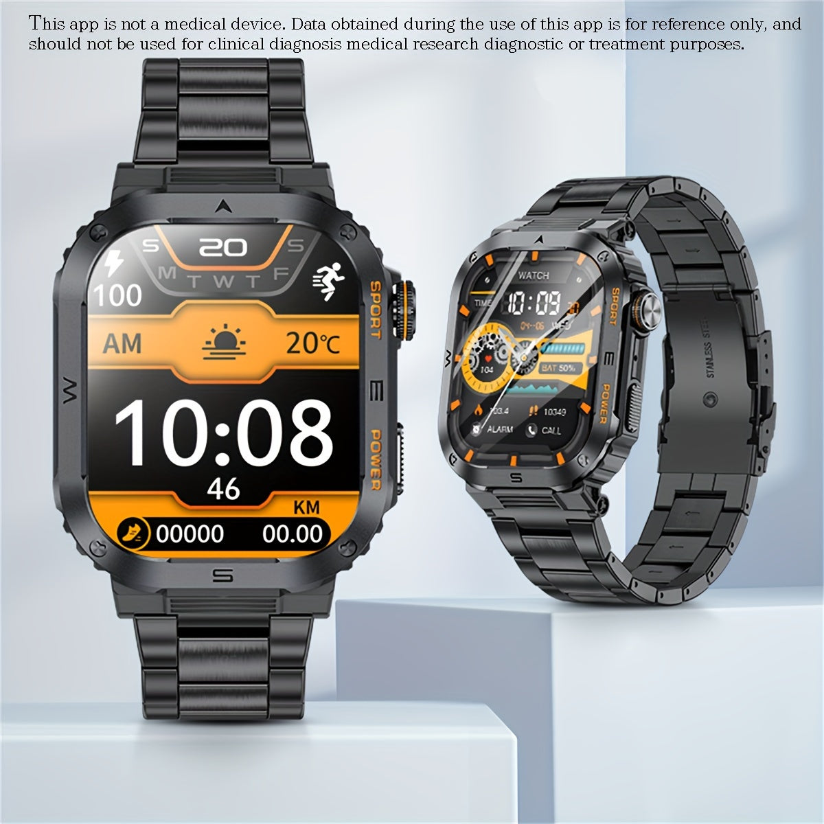Multifunctional Smart Watch IP68 Waterproof Fitness Tracker with 400mAh Battery
