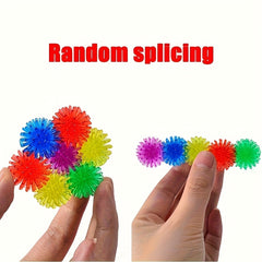 100pcs Mini Hedgehog Squeeze Toys - Colorful Spiky Balls for Party Favors