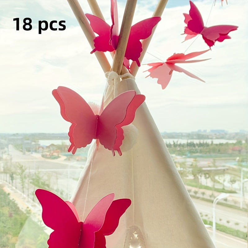 18pcs Butterfly Paper Birthday Party Decoration Set
