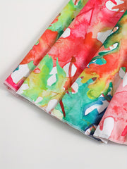 Vacay Swimsuit Set Allover Print Bra Panty Skirt 3pc Set