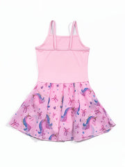 Cartoon Pony Graphic Cami Tulle Tutu Ballet Dance Dress