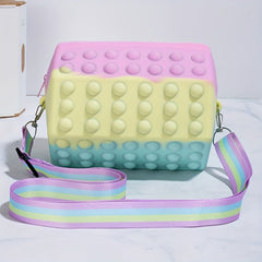 Kids Press Silicone Crossbody Bag for Girls