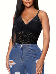 Lace Stitching Shaping Bodysuit Tummy Control Slimming Slip Body Shaper