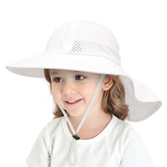 Girls Casual UV Protection Hat Wide Brim Adjustable Hat