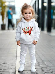 Girls 2pc Santa Claus Hooded Sweatshirt & Sweatpants Set
