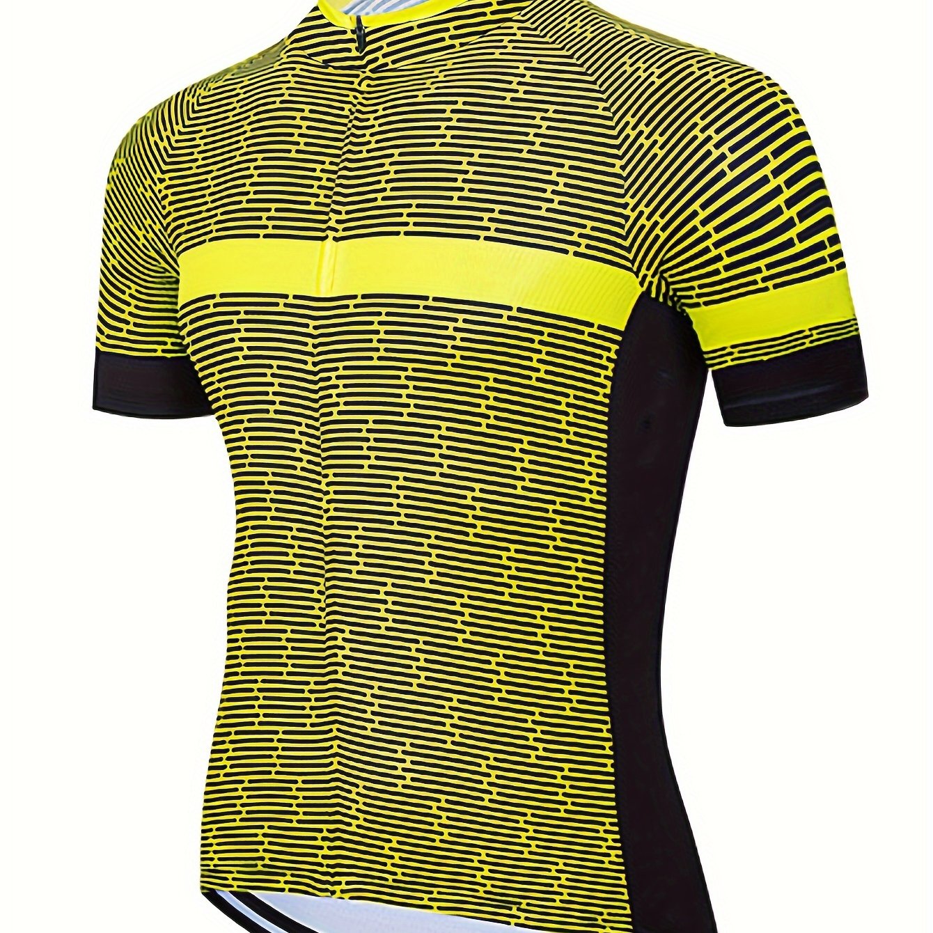 Men's Geometric Pattern Cycling Jersey Long Sleeve Crew Neck Shirt