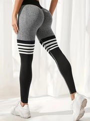 Striped Running Sports Leggings Yoga Fitness Tight Pants