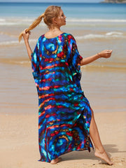 Tie Dye Bat Sleeve Cover Up Dress