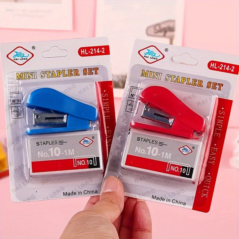 3-Piece Stapler Set: Mini Small Student Stationery Pack