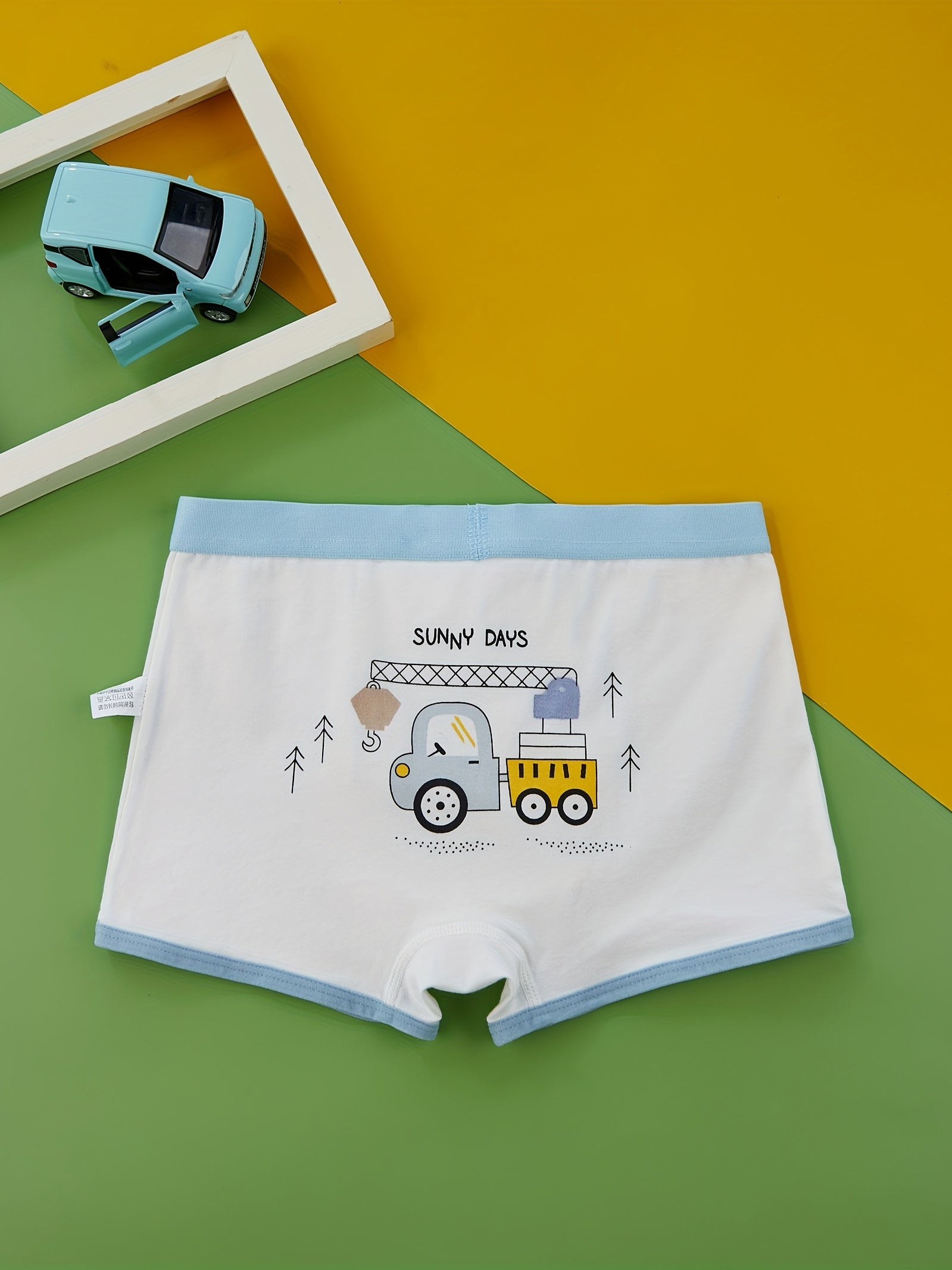 4pcs Boys Boxer Briefs Cartoon Car Children's Underwear Cotton