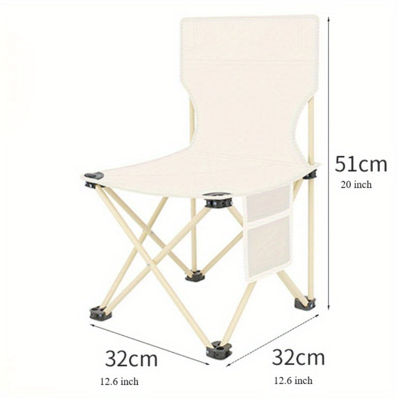 Portable Camping Chair with Carry Bag and Side Pocket