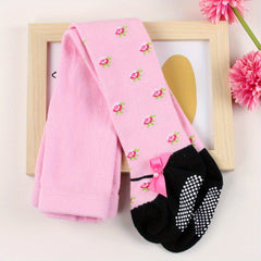 Cute Bow Pearl Baby Pantyhose, Non Slip Design