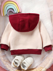 Baby Girl Hooded Rainbow Plush Jacket