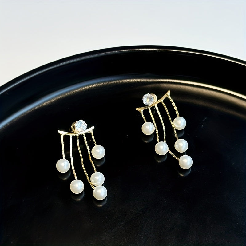Women Tassel Pearl Earrings Classic Jewelry For Girls