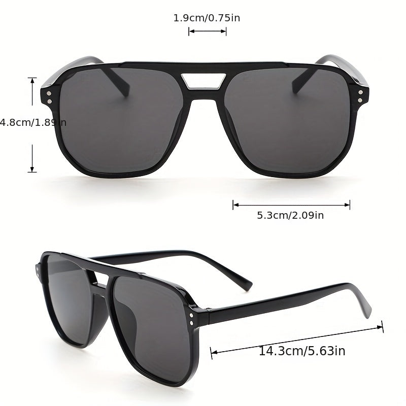 Top Bar Aviator Sunglasses Minimalist Rivet Decor UV400