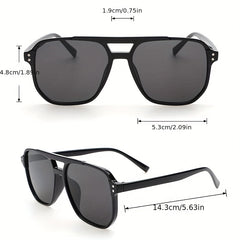 Top Bar Aviator Sunglasses Minimalist Rivet Decor UV400