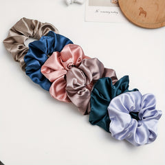 6pcs Silk Satin Scrunchies Elastic Ponytail Holder Hair Tie