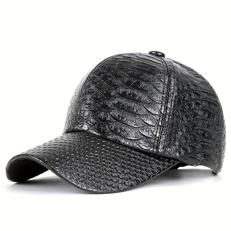 Crocodile Pattern PU Peaked Cap Street Hip Hop Sun Hat