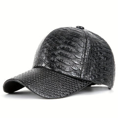 Crocodile Pattern PU Peaked Cap Street Hip Hop Sun Hat