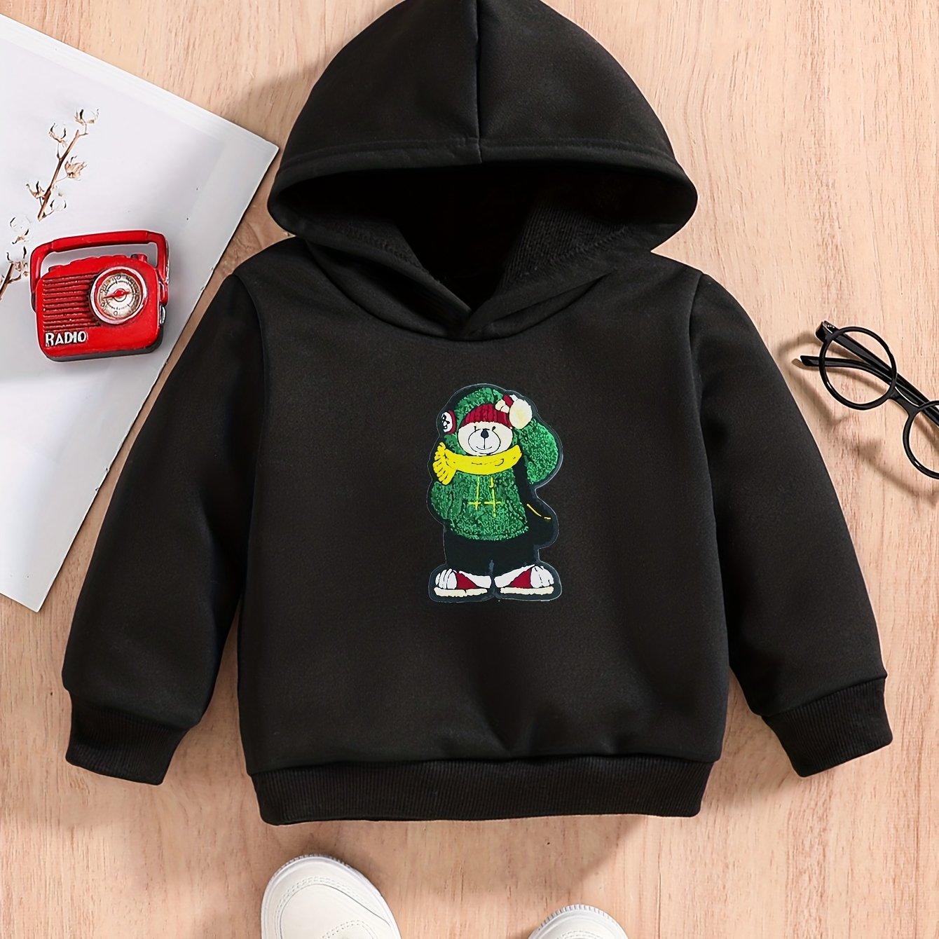 Baby Boys Bear Graphic Hoodie Sweatshirt