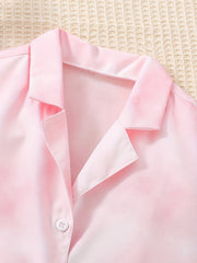 Boys Tie Dye Creative Shirt Short Sleeve Lapel Shirt Tops