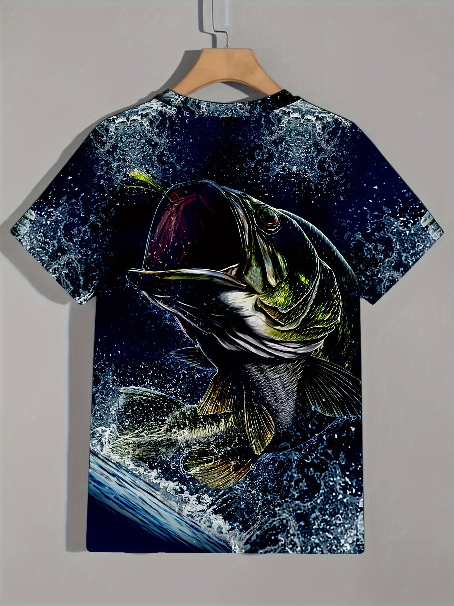 Fish 3D Pattern Print Men's Short Sleeve Tee - Men's Summer Clothes