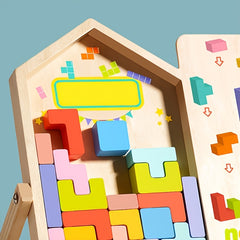Colorful 3D Wooden Puzzle Blocks for Kids DIY Educational Brain Teaser Toy