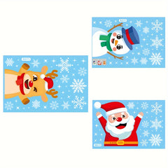 3pcs Christmas Snowflake Window Cling Stickers For Glass Xmas Decorations
