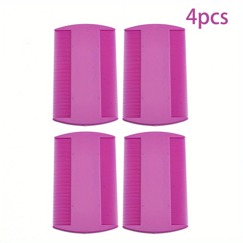 4pcs Double-Sided Dense Teeth Flea Comb for Pet Grooming