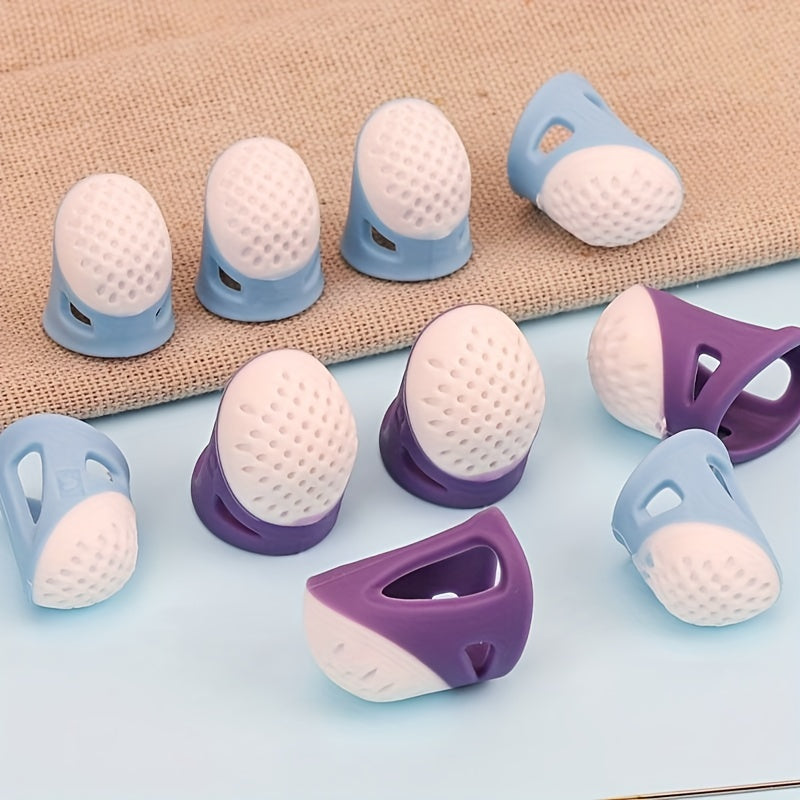 Silicone Thimble Finger Protector 2pcs Set Sewing Needle Proof Kit