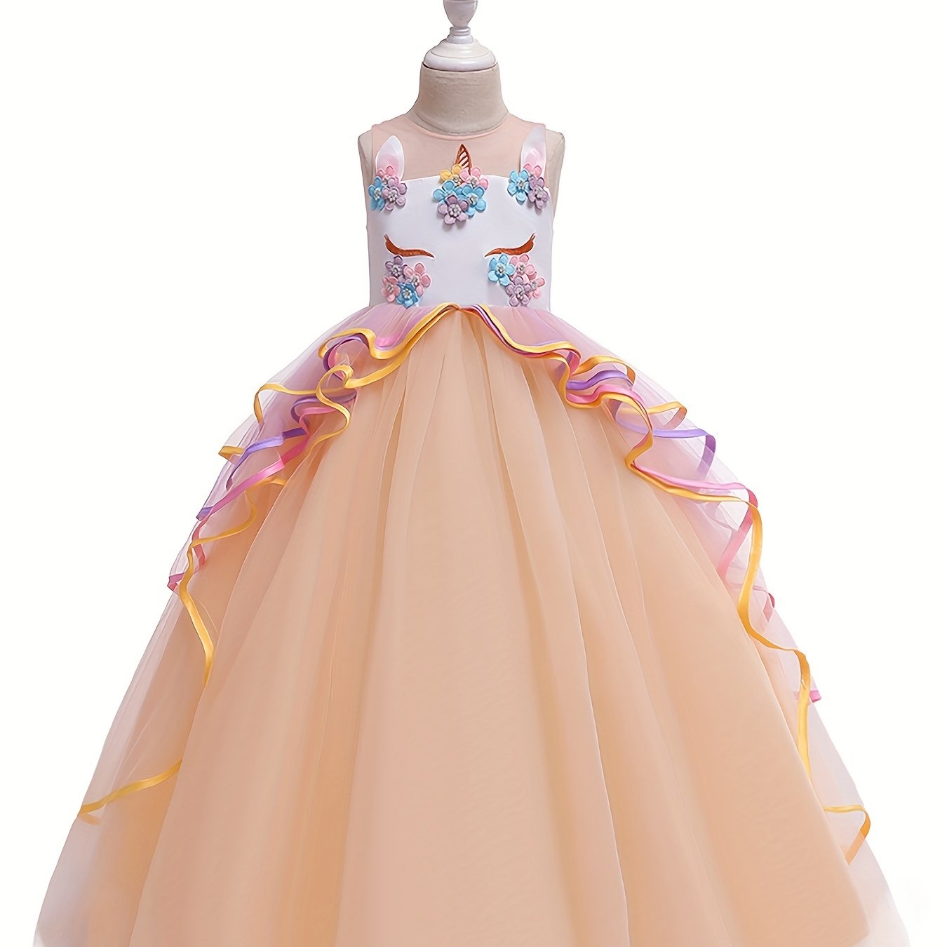 Girl's Unicorn Princess Dress Set Fairy Tale Cosplay Kids Costume