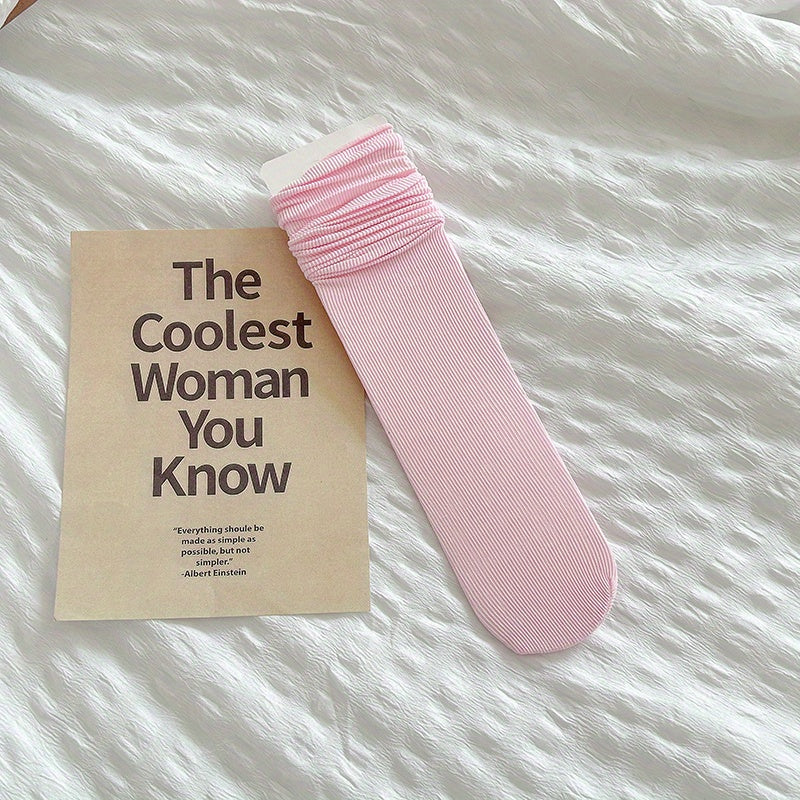 10 Pairs Breathable Mid Tube Women's Socks Stockings