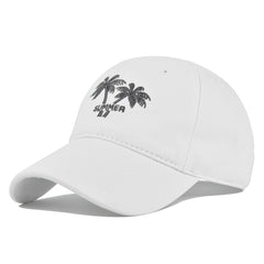 Old Coconut Tree Embroidery Baseball Cap Vintage Sunshade Trucker Hat