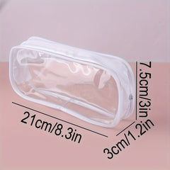 Double sided Transparent Pencil Case Student Stationery Storage Bag