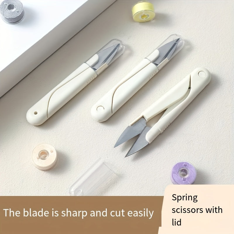 Portable U Shaped Scissor With Cover Embroidery Sewing Scissor