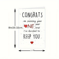 Romantic 1 Year Anniversary Card for Husband Wife Couple