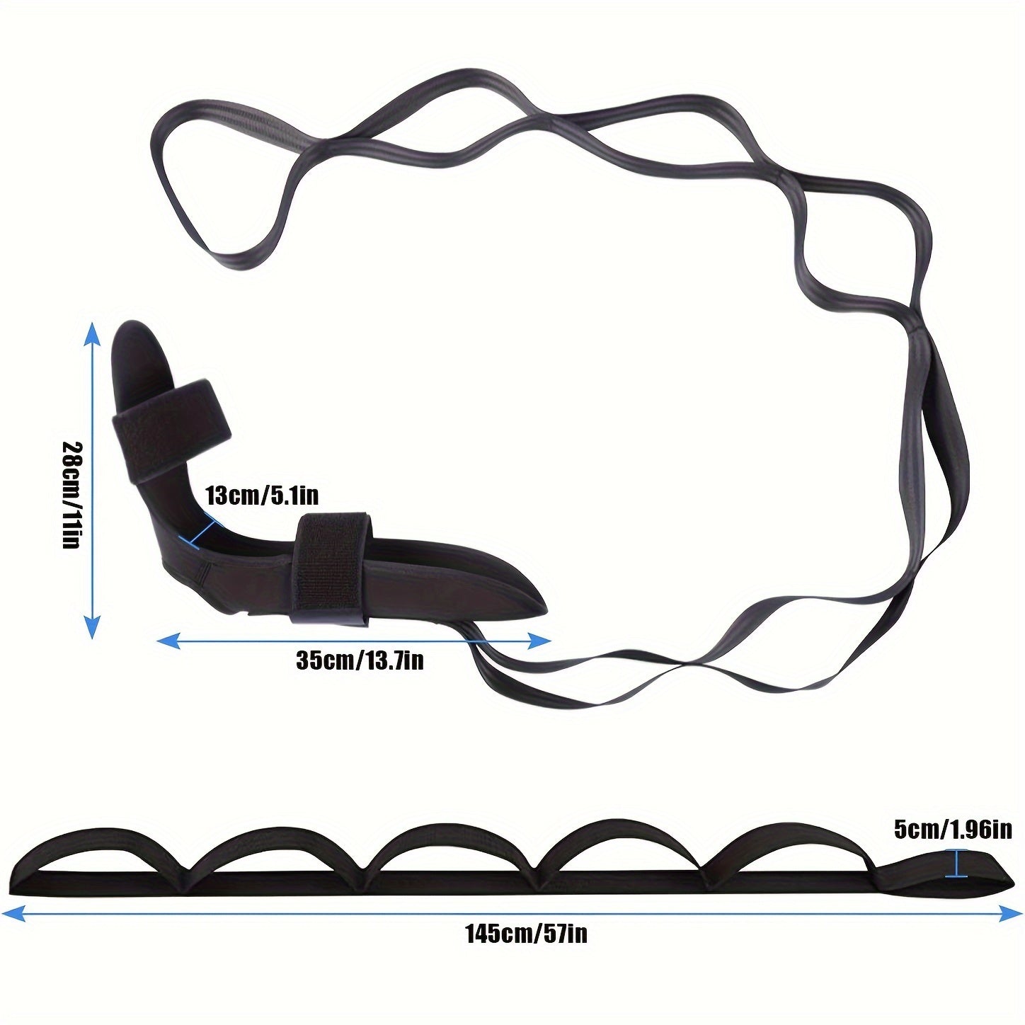 Yoga Stretching Band Fitness Rope with Foot Sleeve for Body Shaping