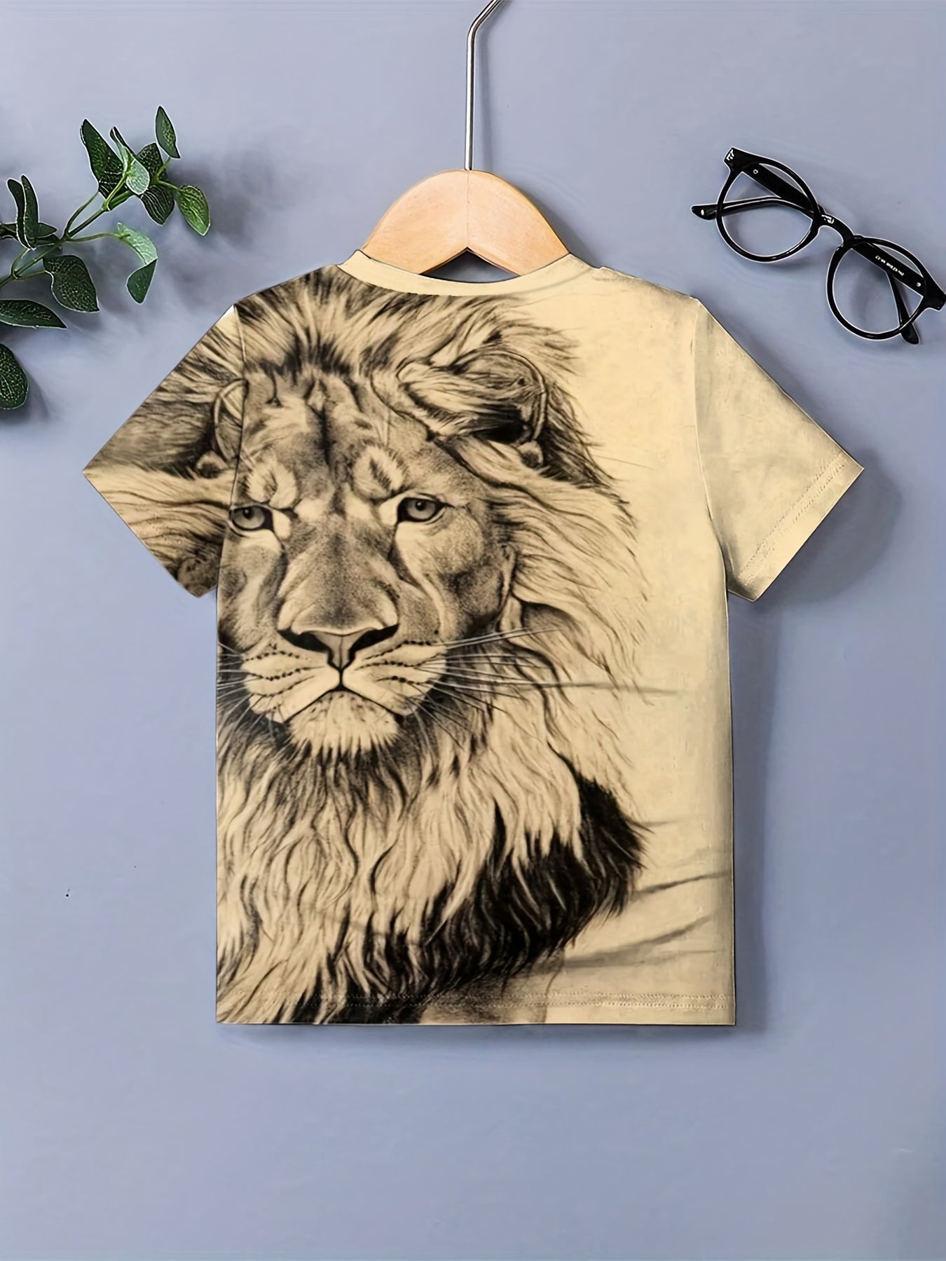Boys' Comfy Lion Graphic T-Shirt for Summer Outings
