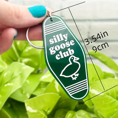 Silly Goose Club Printed Keychain Portable Keyring Purse Car Key Pendant
