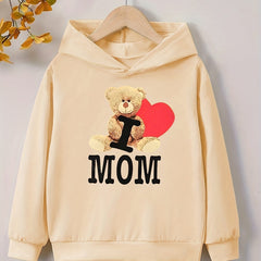 Girls' Bear ''I LOVE MOM'' Sweatshirt Hoodie