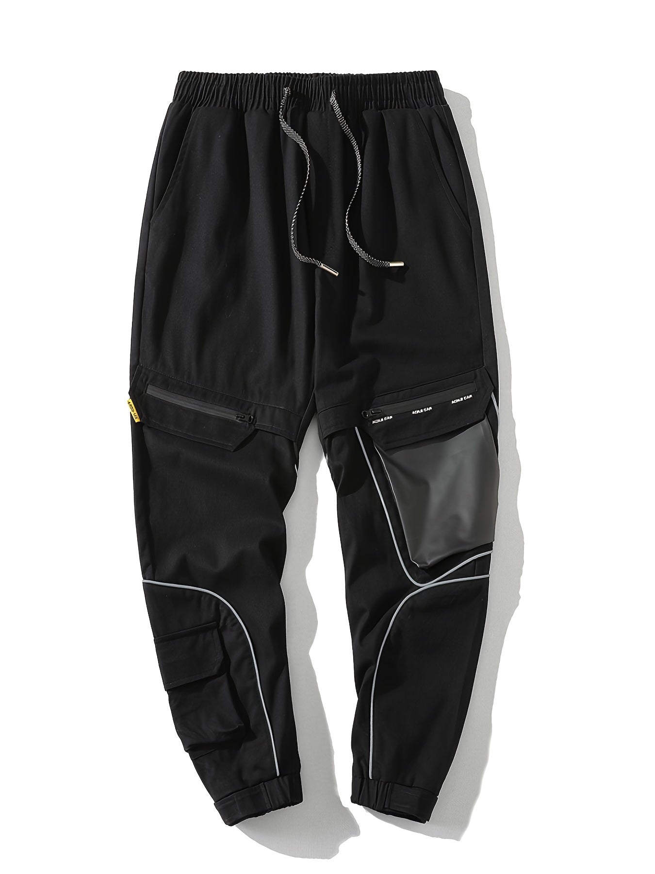 Men's Casual Glowing Cargo Pants with Zipper Pockets