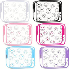Smile Face Clear Makeup Bag Transparent PVC Waterproof Toiletry Organizer