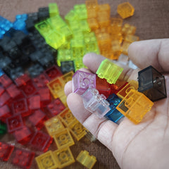 2x2 Transparent Colored High Brick Gift for Building Enthusiasts