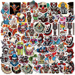 50pcs Horror Joker Vinyl Stickers for Water Bottles Laptops Mobile Phone