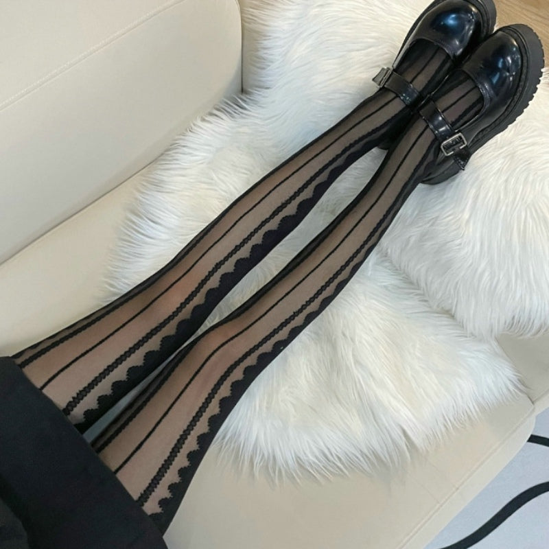 Sexy Jacquard High Waist Pantyhose Slim Fit Tights