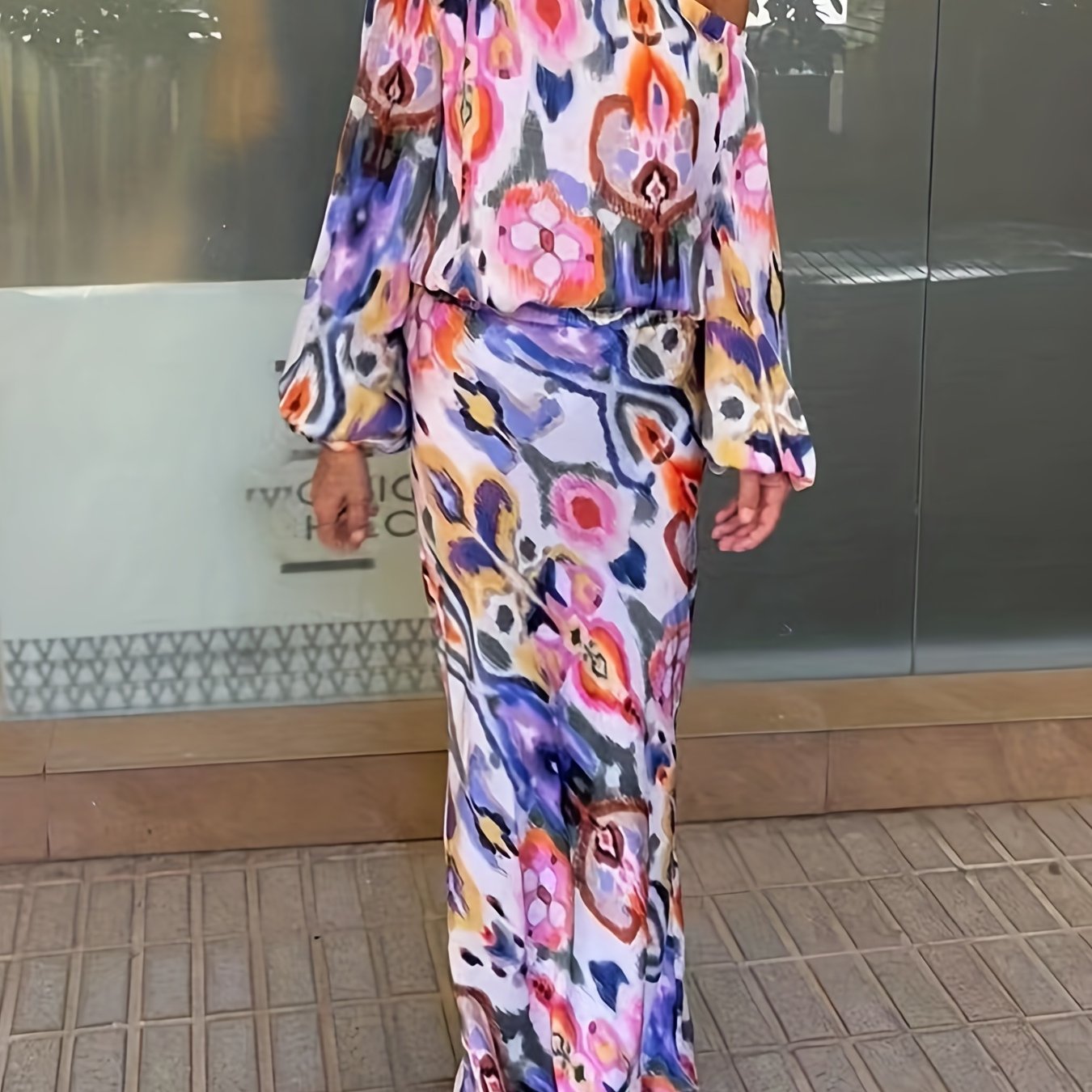 Slanted Shoulder Blouse & Fishtail Skirt Set for Spring & Summer