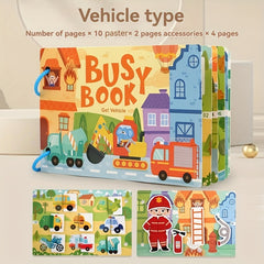 Interactive Gel Vehicle Busy Book for Kids - Educational Paperback