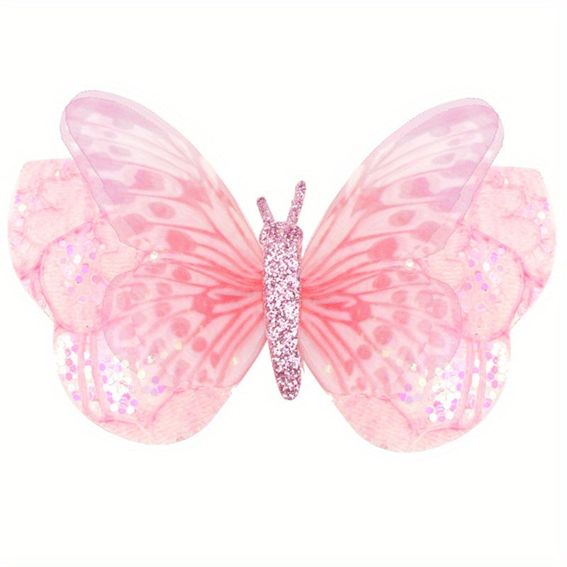 Baby Girls Glitter Sequin Butterfly Hair Clip Mini Hair Pins Party Accessories